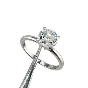 Vintage UNCAS Solitaire Faux Diamond Glass Engagement Style Size 6.75 Ring